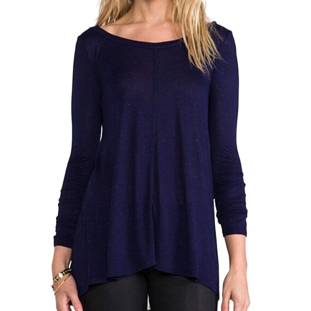 Nation LTD Gennessee Top Navy Sheer Long Sleeve Top Size M